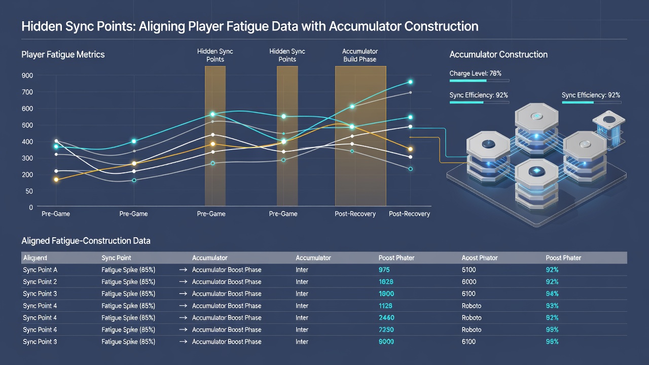 Dashboard showing synchronized fatigue indicators and accumulator bet legs across football, tennis, and basketball events